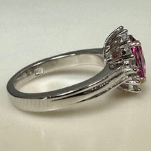 Load image into Gallery viewer, Sterling Pink &amp; White Topaz Ring sz 5
