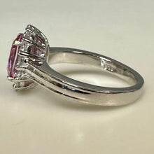 Load image into Gallery viewer, Sterling Pink &amp; White Topaz Ring sz 5
