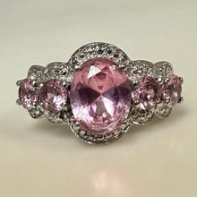 Load image into Gallery viewer, Sterling Pink Topaz Ring sz 6
