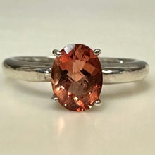 Load image into Gallery viewer, Sterling Peach Tourmaline Ring sz 7
