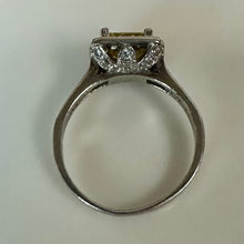 Load image into Gallery viewer, Sterling Citrine CZ Halo Ring sz 6.5
