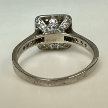 Load image into Gallery viewer, Sterling Citrine CZ Halo Ring sz 6.5
