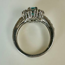 Load image into Gallery viewer, Sterling Blue &amp; White Topaz Halo Ring sz 5
