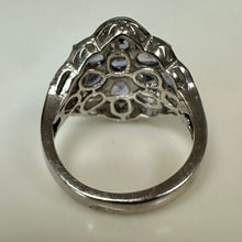Load image into Gallery viewer, Sterling Tanzanite Cluster Ring sz 6
