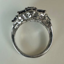 Load image into Gallery viewer, Sterling Tanzanite Cluster Ring sz 6
