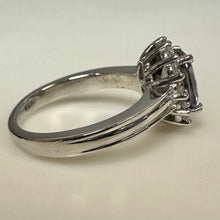 Load image into Gallery viewer, Sterling Mystic Topaz White Topaz Halo Ring sz 5
