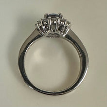 Load image into Gallery viewer, Sterling Mystic Topaz White Topaz Halo Ring sz 5
