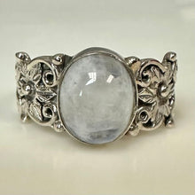 Load image into Gallery viewer, Sterling Rainbow Moonstone Ring sz 8
