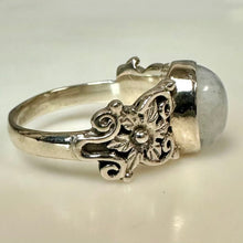 Load image into Gallery viewer, Sterling Rainbow Moonstone Ring sz 8
