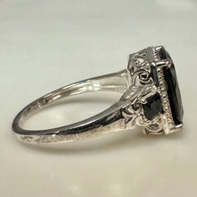 Load image into Gallery viewer, Sterling Black Tourmaline Ring sz 8
