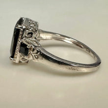 Load image into Gallery viewer, Sterling Black Tourmaline Ring sz 8
