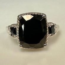 Load image into Gallery viewer, Sterling Black Tourmaline Ring sz 8
