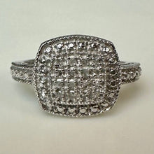 Load image into Gallery viewer, Sterling Pave Diamond Ring sz 7
