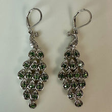 Load image into Gallery viewer, Sterling Peridot Peacock Earrings (2.5")
