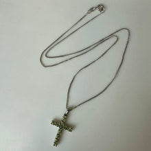 Load image into Gallery viewer, Sterling Peridot Cross Pendant on 18" Chain (1.25")
