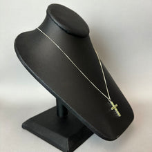 Load image into Gallery viewer, Sterling Peridot Cross Pendant on 18" Chain (1.25")
