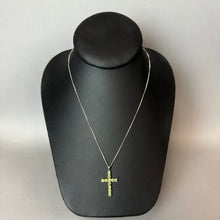 Load image into Gallery viewer, Sterling Peridot Cross Pendant on 18" Chain (1.25")
