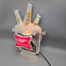 Load image into Gallery viewer, Miller High Life Light-Up Beer Bottles / Ice Bucket Advertising Sign (16")
