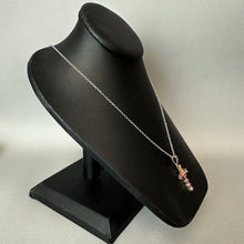 Load image into Gallery viewer, Sterling Pink Topaz Cross Pendant on 21" Chain (1.5")
