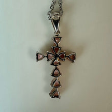 Load image into Gallery viewer, Sterling Pink Topaz Cross Pendant on 21" Chain (1.5")
