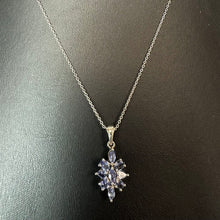 Load image into Gallery viewer, Sterling Tanzanite Pendant on 20" Chain (1")
