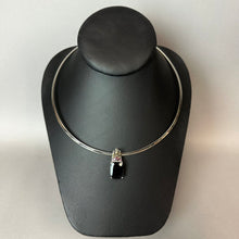 Load image into Gallery viewer, Sterling Gold Accent Black &amp; Pink Tourmaline Pendant on 18" Collar Necklace (1")
