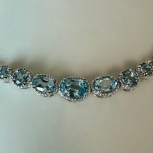 Load image into Gallery viewer, Sterling Blue Topaz Adjustable Slide Bracelet
