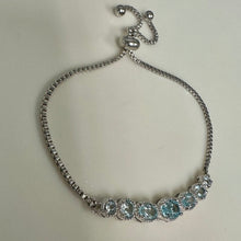 Load image into Gallery viewer, Sterling Blue Topaz Adjustable Slide Bracelet
