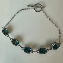 Load image into Gallery viewer, Sterling Turquoise Toggle Bracelet (7.5")
