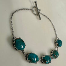 Load image into Gallery viewer, Sterling Turquoise Toggle Bracelet (7.5")
