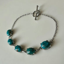 Load image into Gallery viewer, Sterling Turquoise Toggle Bracelet (7.5")
