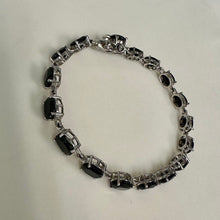 Load image into Gallery viewer, Sterling Onyx Tennis Bracelet (7.5")
