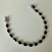 Load image into Gallery viewer, Sterling Onyx Tennis Bracelet (7.5")
