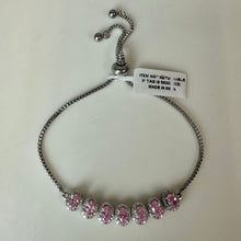 Load image into Gallery viewer, Sterling Pink Topaz Adjustable Slide Bracelet
