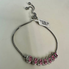 Load image into Gallery viewer, Sterling Pink Topaz Adjustable Slide Bracelet
