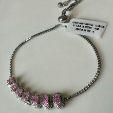 Load image into Gallery viewer, Sterling Pink Topaz Adjustable Slide Bracelet
