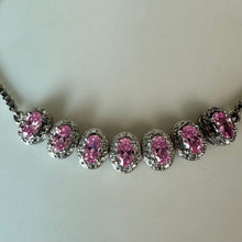 Load image into Gallery viewer, Sterling Pink Topaz Adjustable Slide Bracelet
