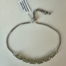 Load image into Gallery viewer, Sterling Peridot Adjustable Slide Bracelet
