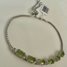 Load image into Gallery viewer, Sterling Peridot Adjustable Slide Bracelet
