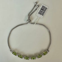 Load image into Gallery viewer, Sterling Peridot Adjustable Slide Bracelet
