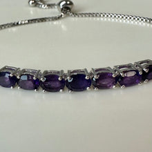 Load image into Gallery viewer, Sterling Amethyst Adjustable Slide Bracelet
