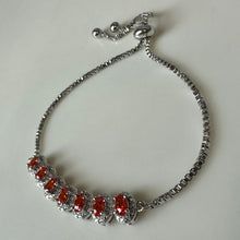 Load image into Gallery viewer, Sterling Mexican Fire Opal Adjustable Slide Bracelet
