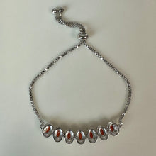 Load image into Gallery viewer, Sterling Mexican Fire Opal Adjustable Slide Bracelet
