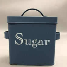 Load image into Gallery viewer, Blue Metal Sugar Canister with Handles (6x6x3)
