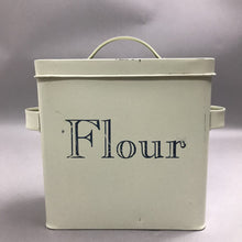Load image into Gallery viewer, White Metal Flour Canister with Handles (8x8x4)(As Is)

