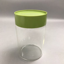 Load image into Gallery viewer, MCM Glass Canister with Green Lid (7")
