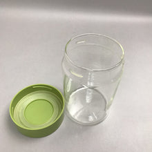Load image into Gallery viewer, MCM Glass Canister with Green Lid (7")
