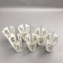 Load image into Gallery viewer, Vintage Set of 6 Libby Frosted Gold Leaf Highball Glasses (5")
