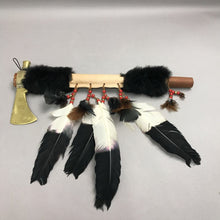Load image into Gallery viewer, Decorative Native American Style Ceremonial Tomahawk with Fur and Feathers (18")

