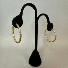 Load image into Gallery viewer, Gold Plated Etched Design Hoop Earrings (1.5")
